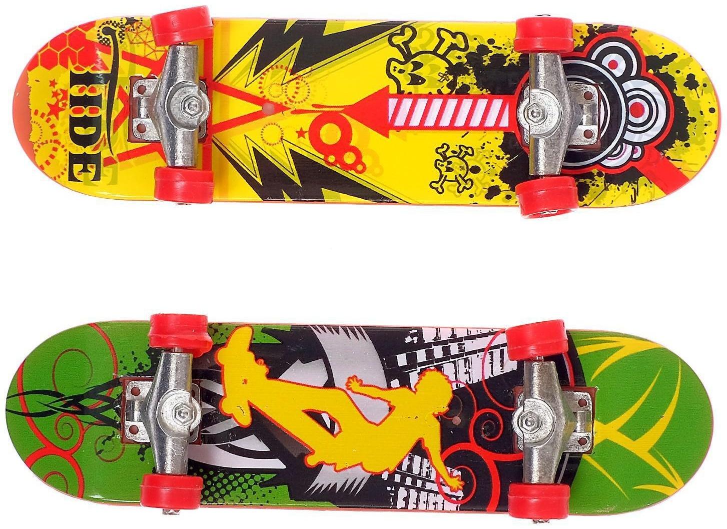 Набор «Скейтеры», 2 фингерборда, с дополнительным комплектом колёс, цвет МИКС, в пакете