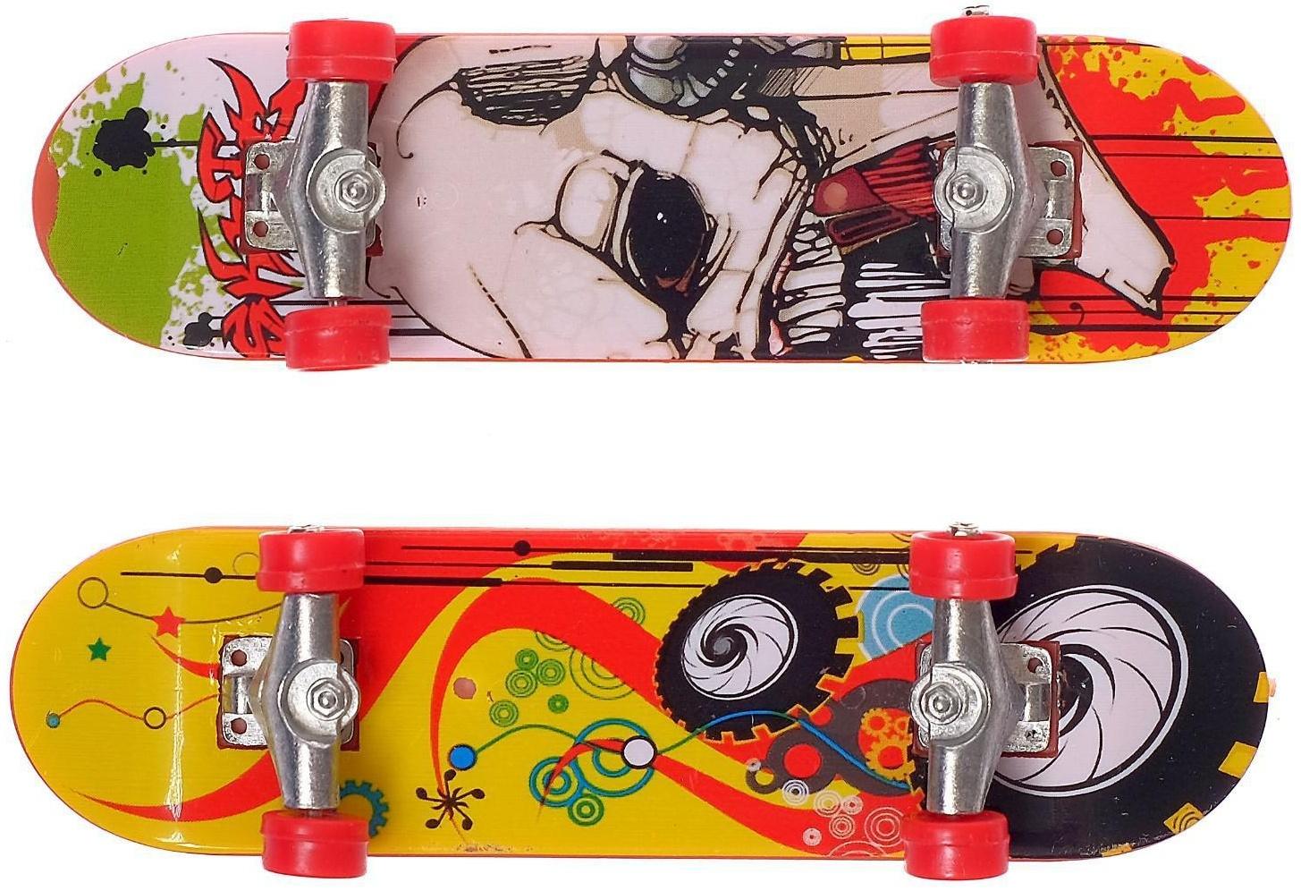 Набор «Скейтеры», 2 фингерборда, с дополнительным комплектом колёс, цвет МИКС, в пакете