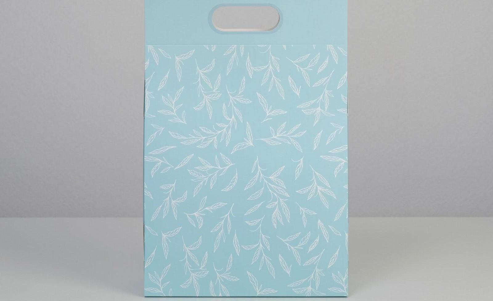 Переноска для цветов «Love», голубая, 24 × 12,5 × 37 см