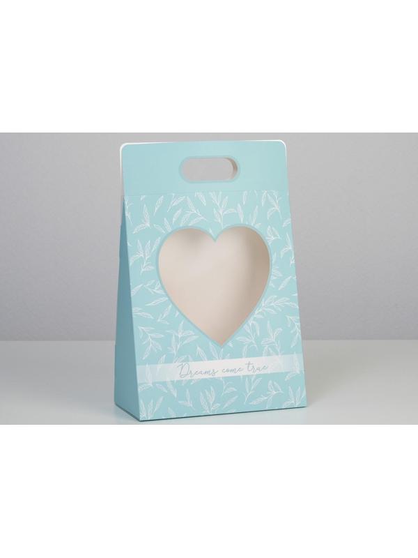 Переноска для цветов «Love», голубая, 24 × 12,5 × 37 см