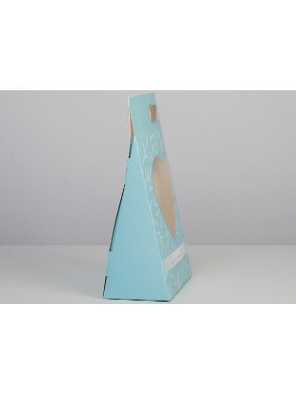 Переноска для цветов «Love», голубая, 24 × 12,5 × 37 см