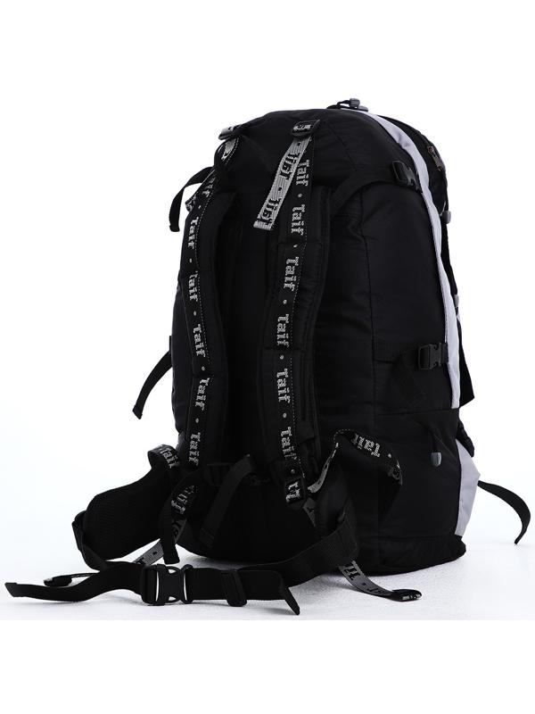 Рюкзак туристический, 65 л, отдел на молнии, 3 наружных кармана, цвет чёрный/зелёный/серый