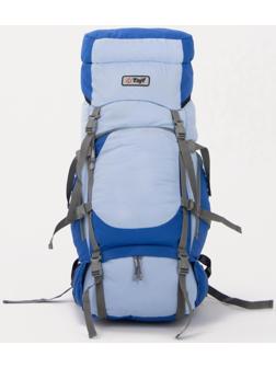Рюкзак туристический, 65 л, отдел на шнурке, 2 наружных кармана, 2 боковых кармана, цвет голубой
