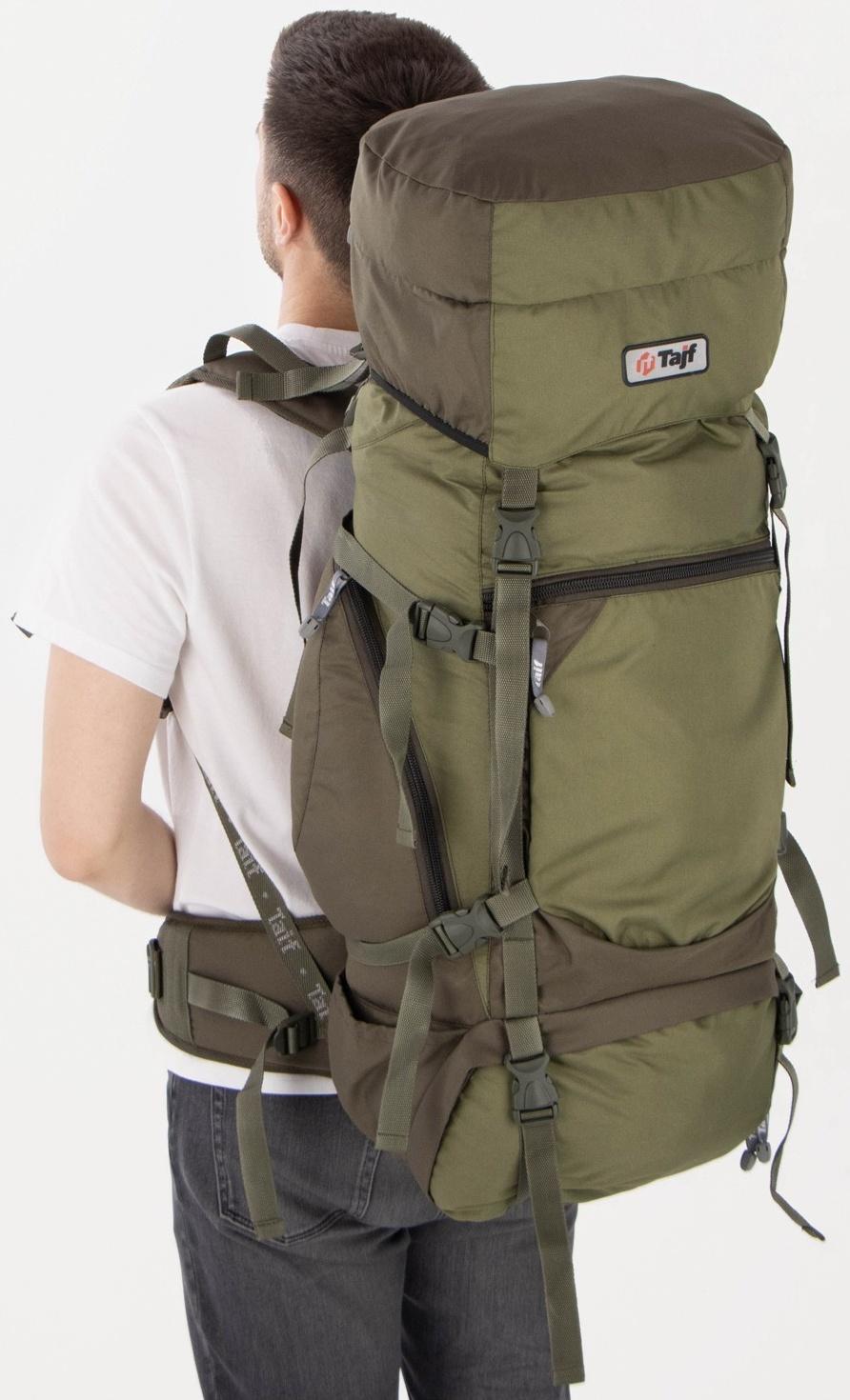 Рюкзак туристический, 65 л, отдел на шнурке, 2 наружных кармана, 2 боковых кармана, цвет оливковый