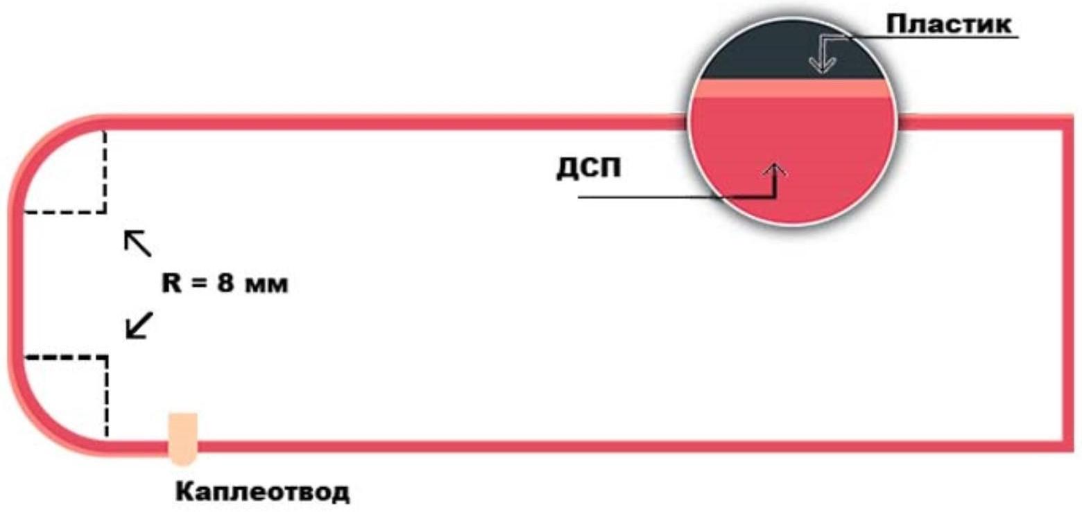 Столешница, 1000х600х26 мм, Дуб бунратти