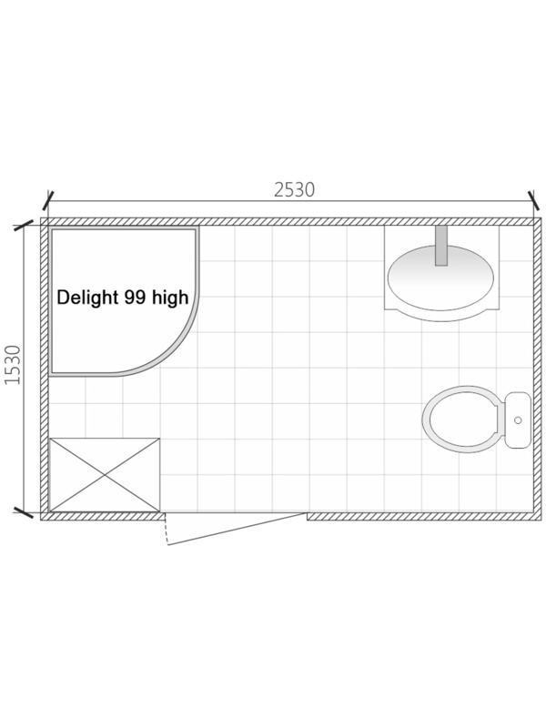 Душевая кабина DOMANI-Spa Delight 99, поддон 45 см, черные стенки, прозрачное стекло, 90х90