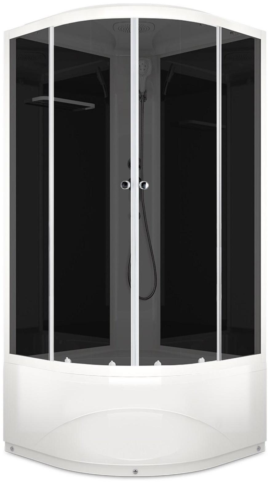 Душевая кабина DOMANI-Spa Delight 99, поддон 45см, черные стенки, тонированное стекло, 90х90