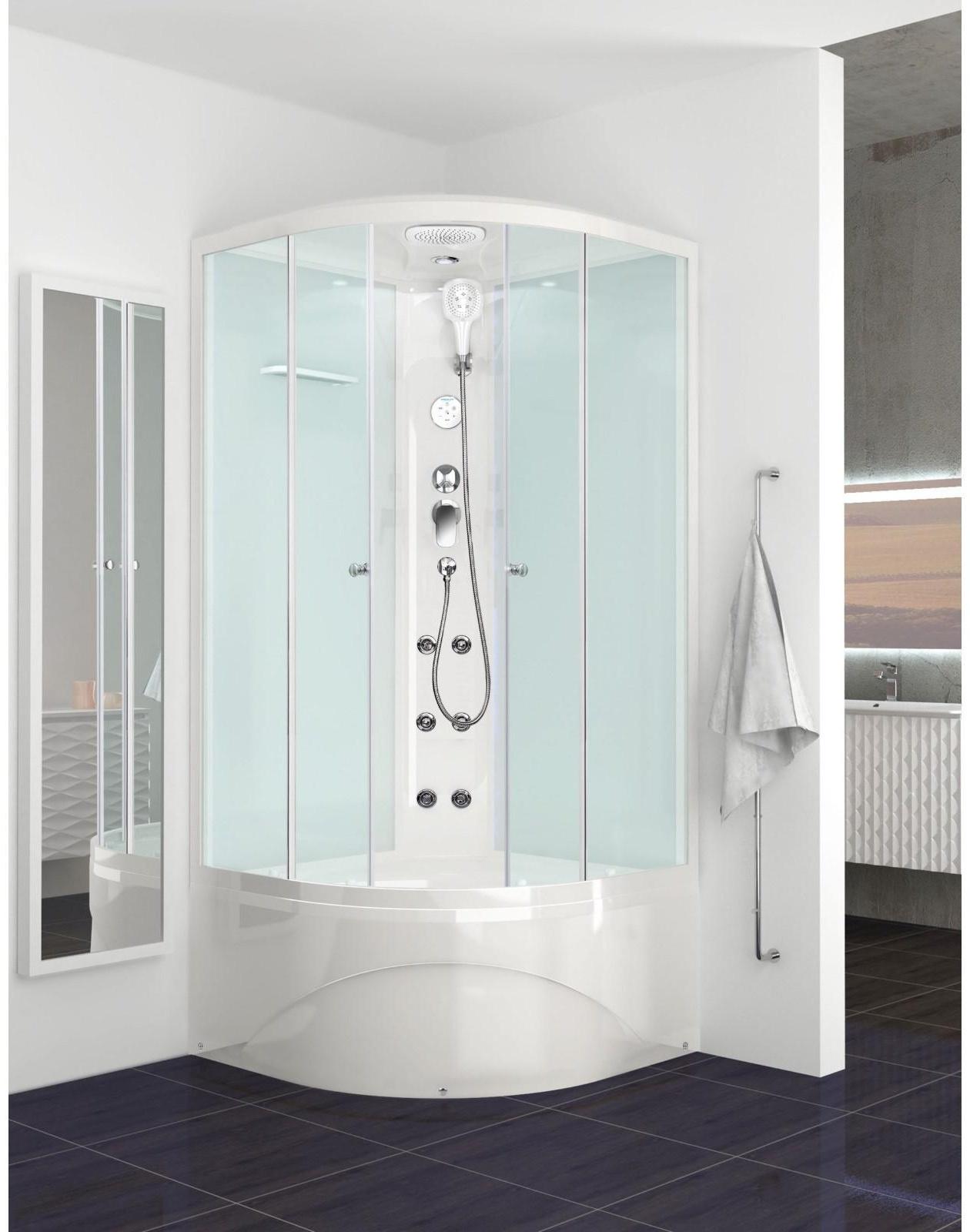 Душевая кабина DOMANI-Spa Delight 99, поддон 45 см, белые стенки, прозрачное стекло, 90х90