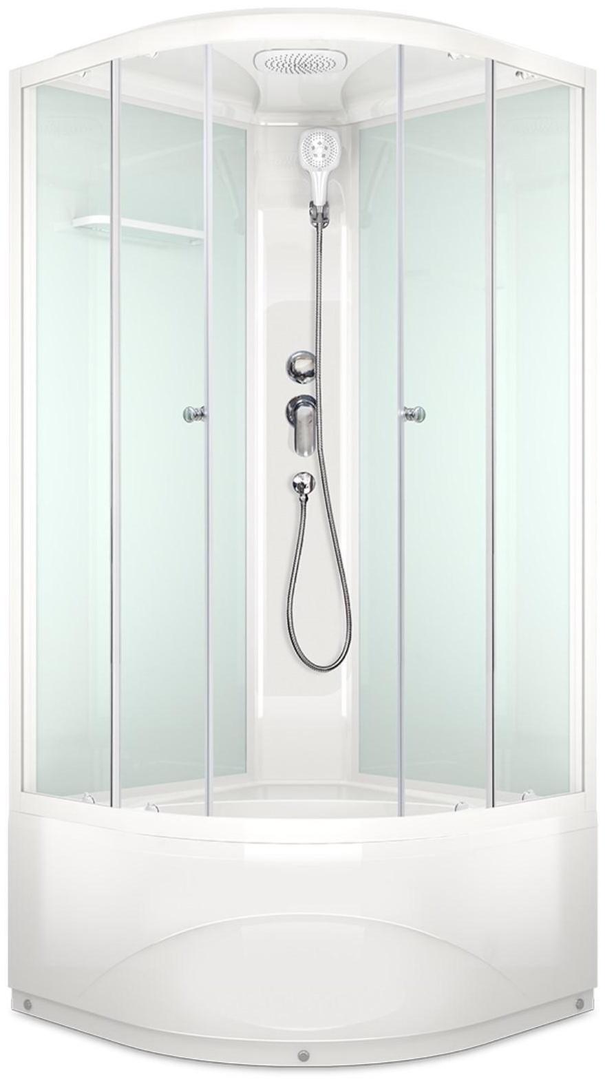 Душевая кабина DOMANI-Spa Delight 99, поддон 45 см, белые стенки, прозрачное стекло, 90х90