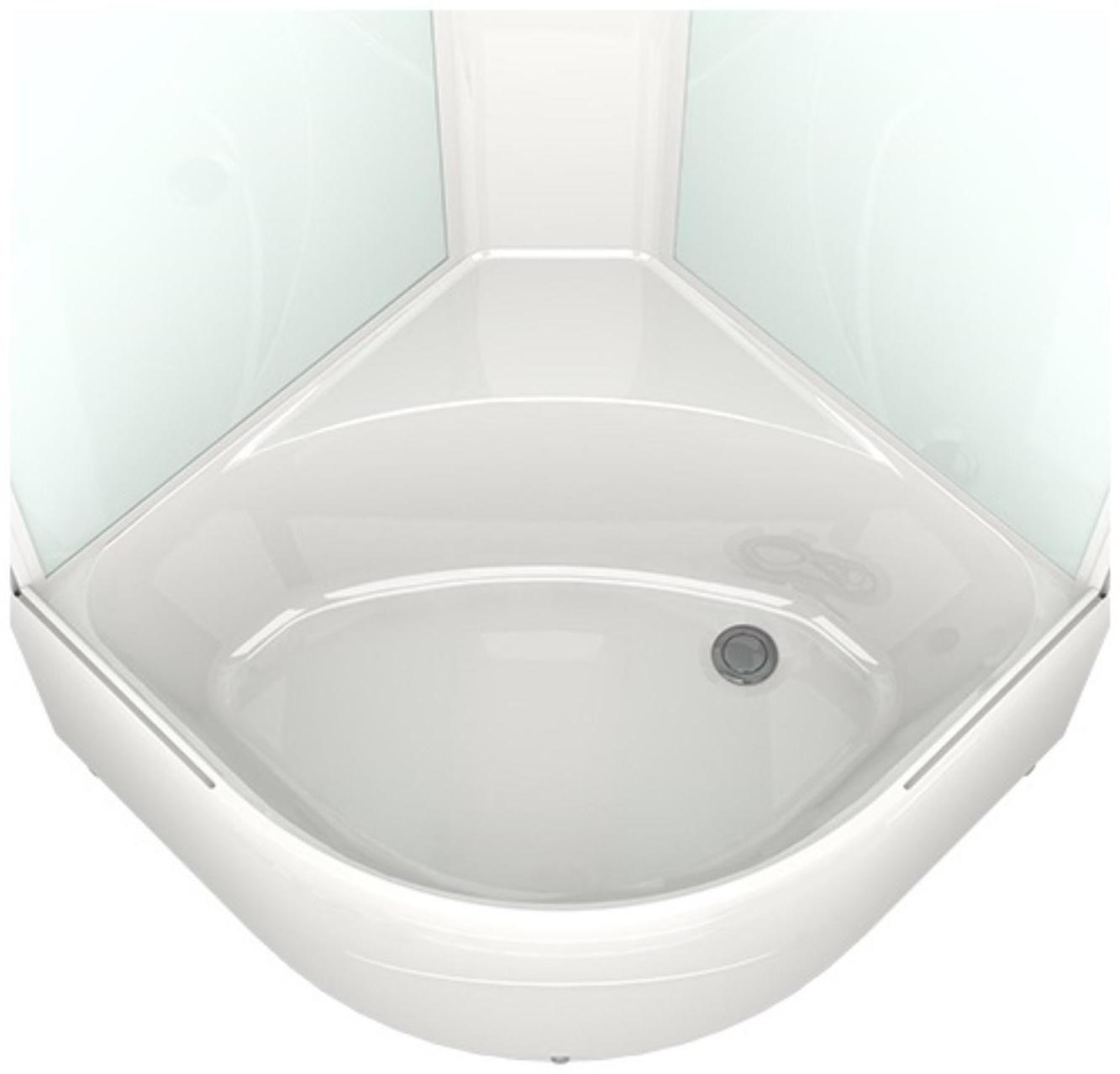 Душевая кабина DOMANI-Spa Delight 99, поддон 45 см, белые стенки, прозрачное стекло, 90х90
