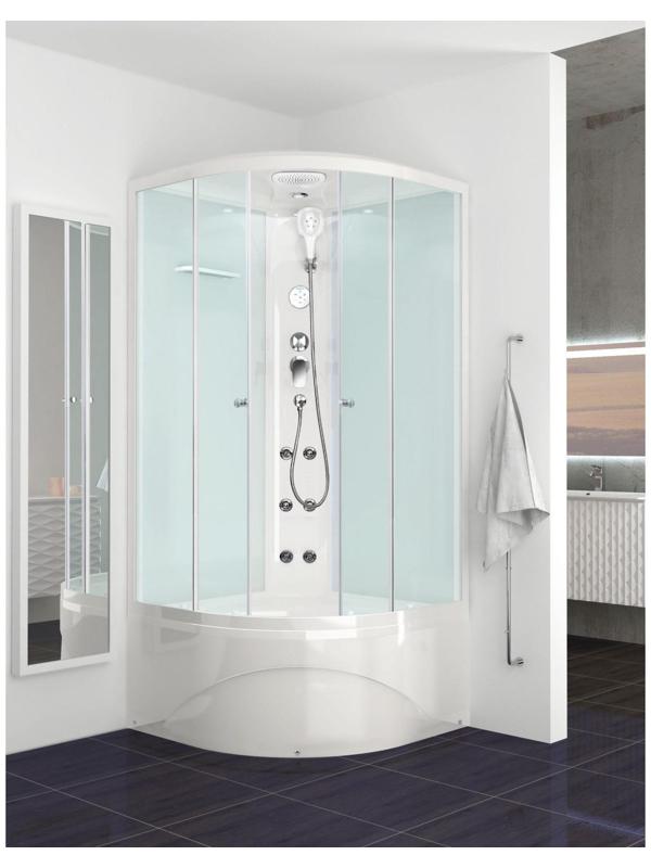 Душевая кабина DOMANI-Spa Delight 99, поддон 45 см, белые стенки, прозрачное стекло, 90х90