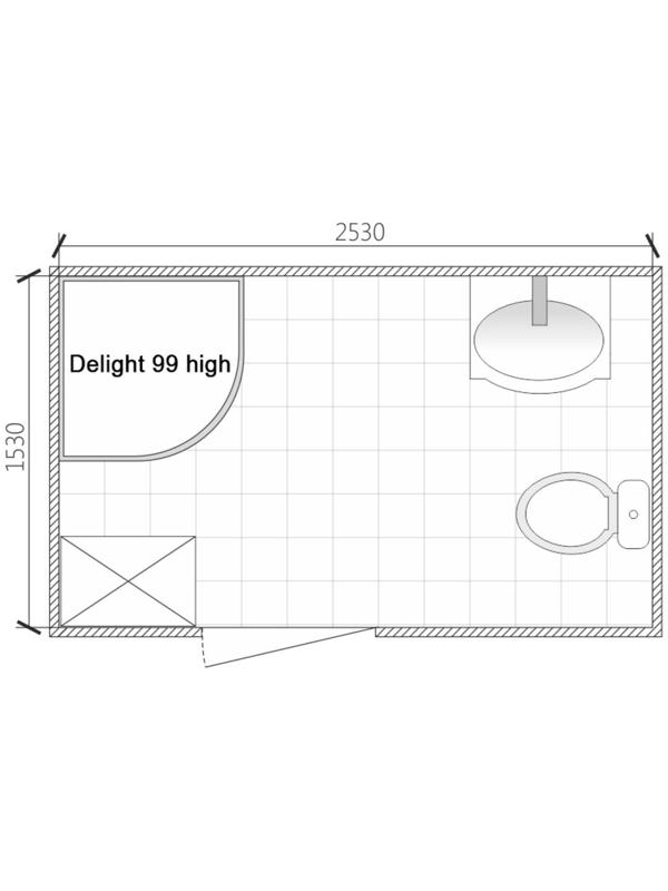 Душевая кабина DOMANI-Spa Delight 99, поддон 45 см, белые стенки, прозрачное стекло, 90х90