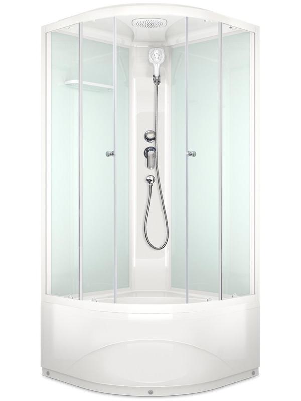 Душевая кабина DOMANI-Spa Delight 99, поддон 45 см, белые стенки, прозрачное стекло, 90х90