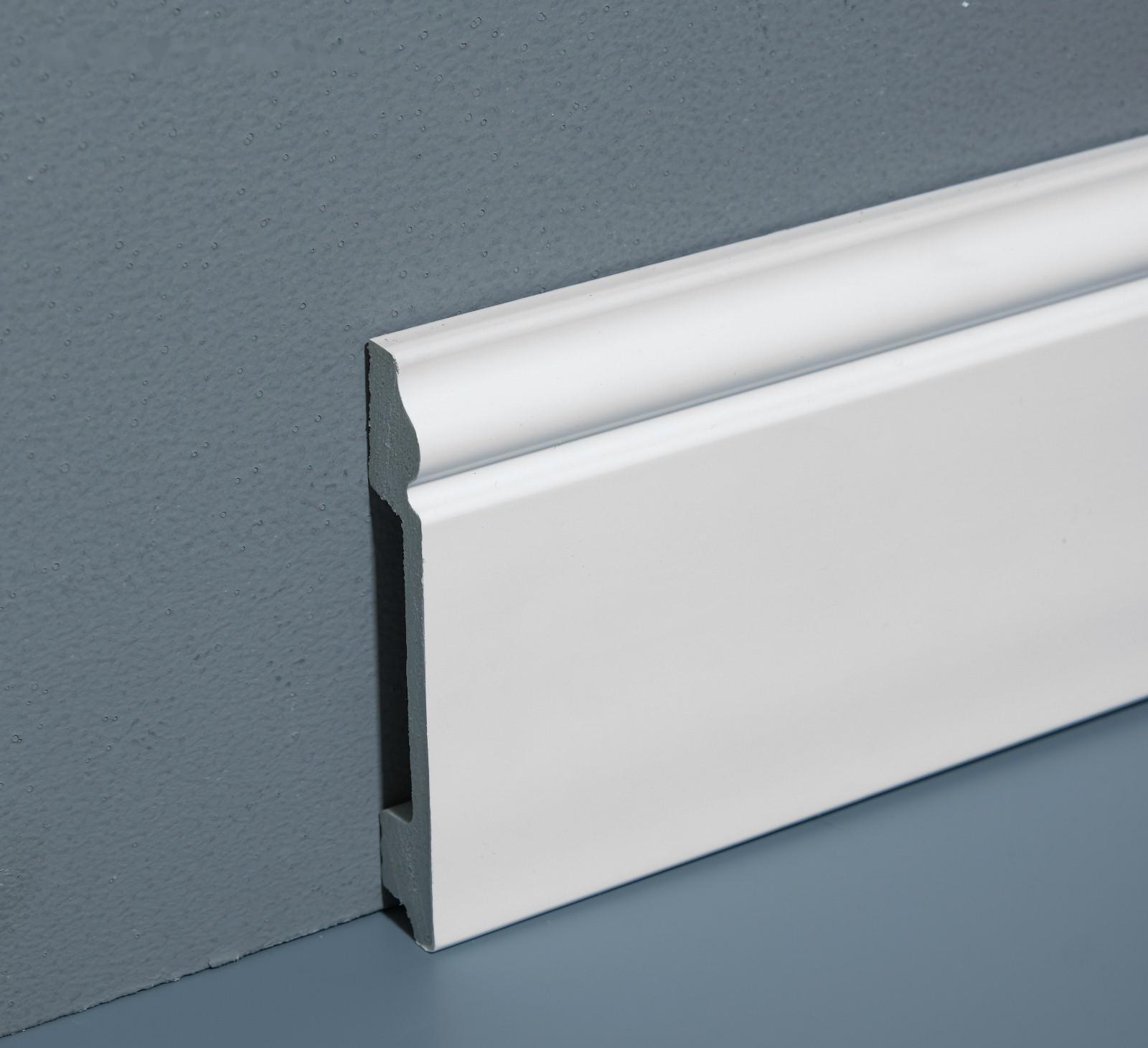 Плинтус пластиковый ударопрочный белый 100х16х2000мм