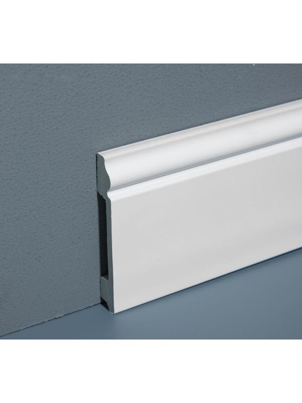 Плинтус пластиковый ударопрочный белый 100х16х2000мм