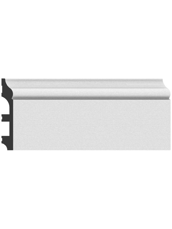 Плинтус пластиковый ударопрочный белый 100х16х2000мм