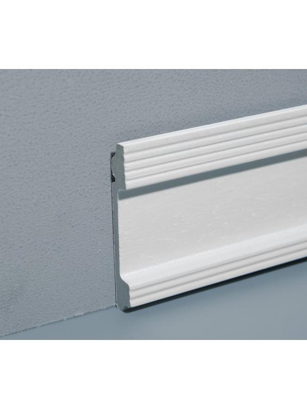 Плинтус пластиковый ударопрочный белый 100х16х2000мм