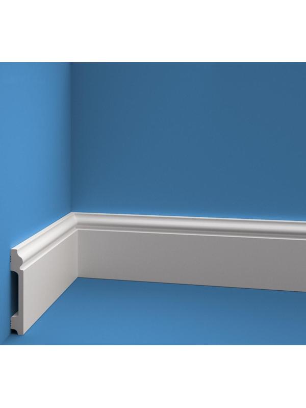 Плинтус пластиковый ударопрочный белый 100х16х2000мм