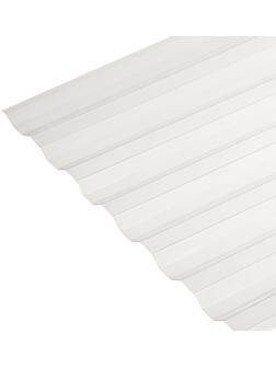 Поликарбонат монолитный, кровельный, трапеция 0.8 мм, 2 × 1,05 м, прозрачный