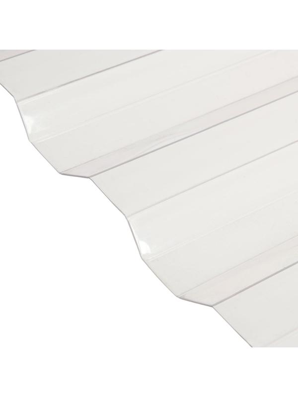 Поликарбонат монолитный, кровельный, трапеция 0.8 мм, 2 × 1,05 м, прозрачный