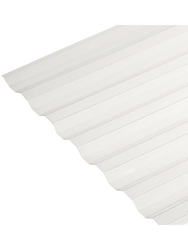 Поликарбонат монолитный, кровельный, трапеция 0.8 мм, 2 × 1,05 м, прозрачный