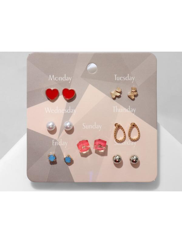 Серьги набор 7 пар 