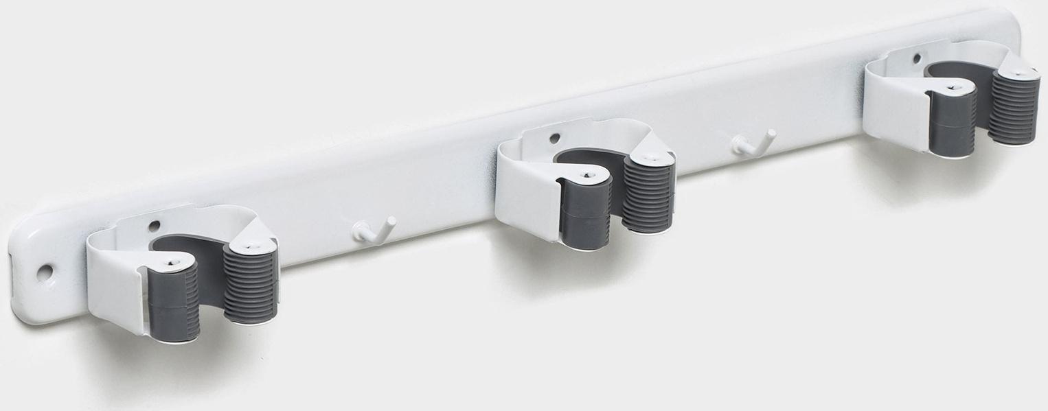 Держатель для швабр Доляна, 35×5×3 см, 3 отделения, крепление саморезы в копмлекте