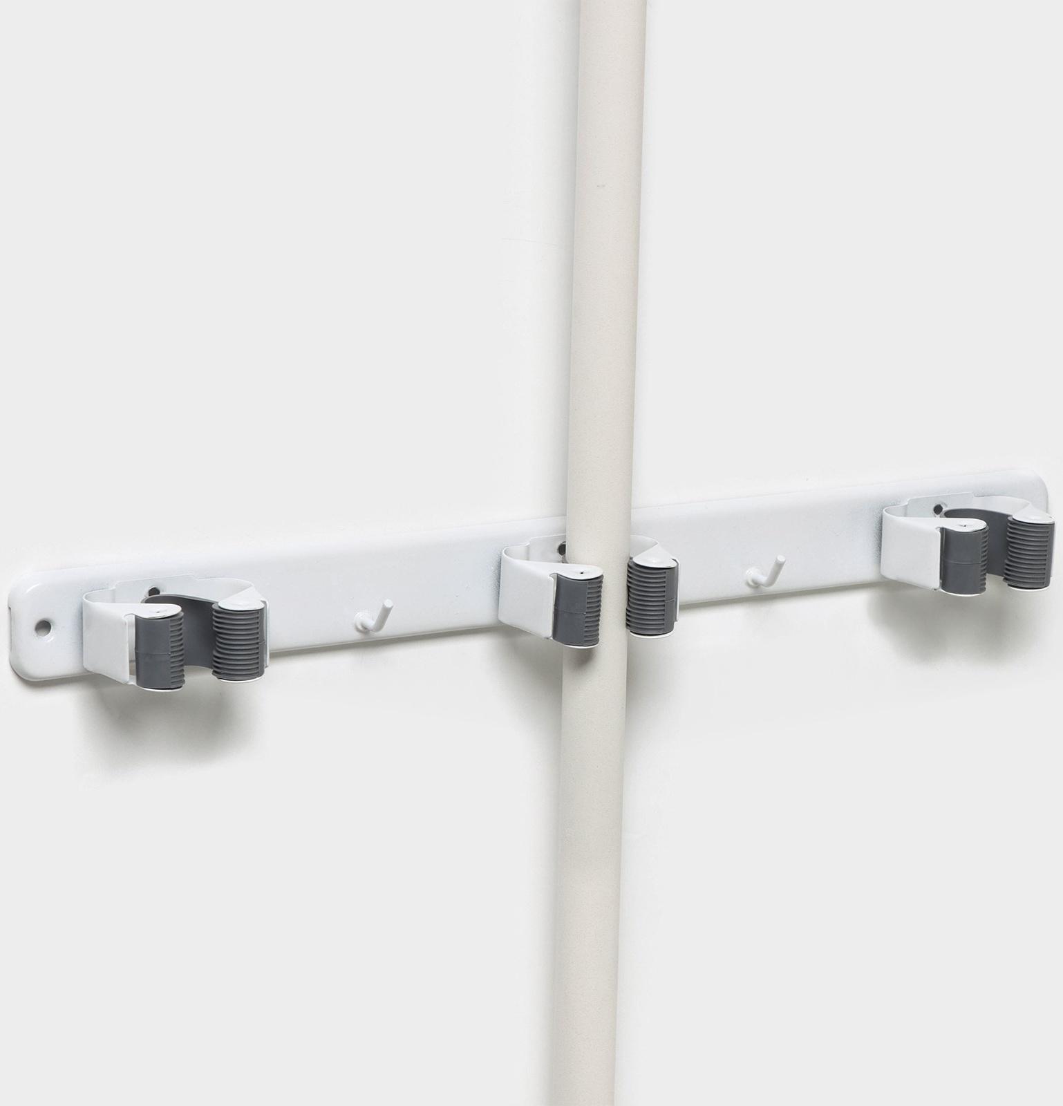 Держатель для швабр Доляна, 35×5×3 см, 3 отделения, крепление саморезы в копмлекте