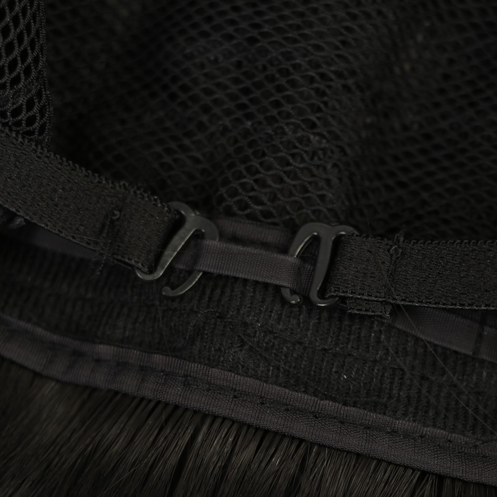 Парик искусственный, с чёлкой, имитация кожи, 30 см, 160 гр, цвет чёрный(#SHT3)