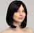 Парик искусственный, с чёлкой, имитация кожи, 30 см, 160 гр, цвет чёрный(#SHT3)