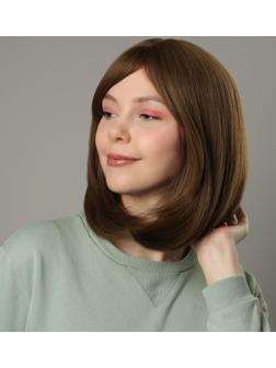 Парик искусственный, с чёлкой, имитация кожи, 30 см, цвет русый