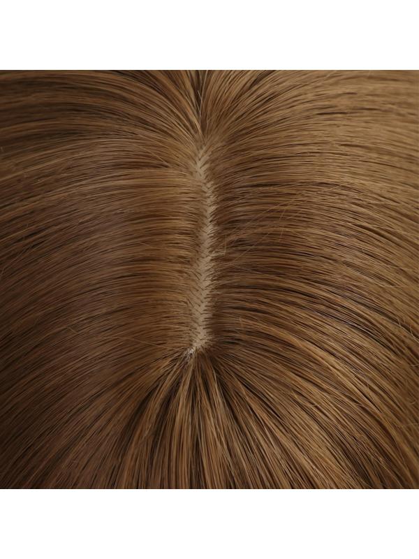 Парик искусственный, с чёлкой, имитация кожи, 30 см, цвет русый