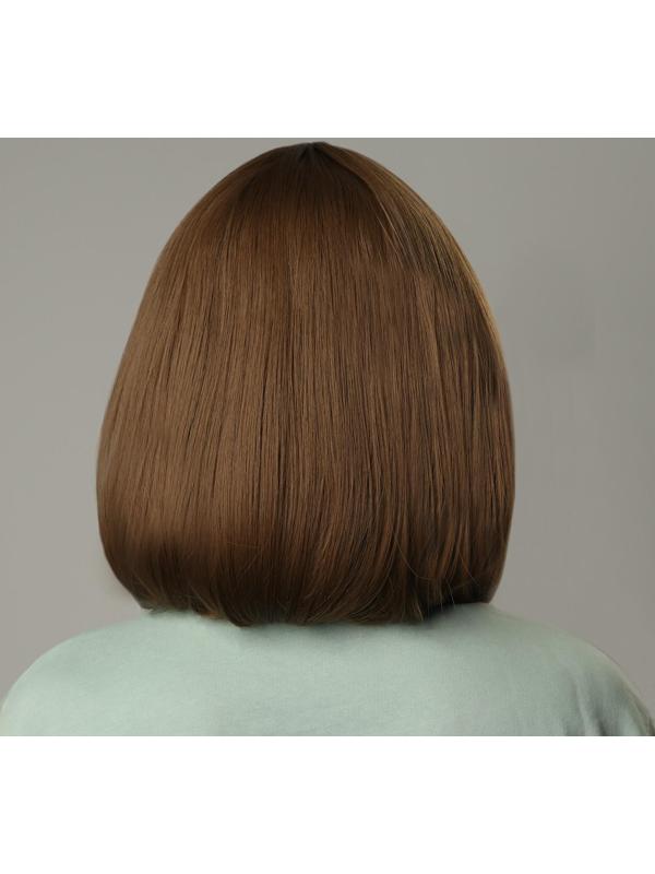 Парик искусственный, с чёлкой, имитация кожи, 30 см, цвет русый