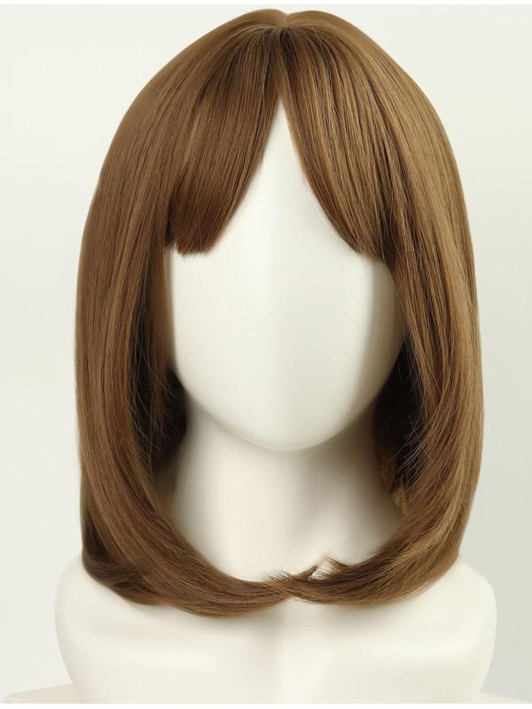 Парик искусственный, с чёлкой, имитация кожи, 30 см, цвет русый