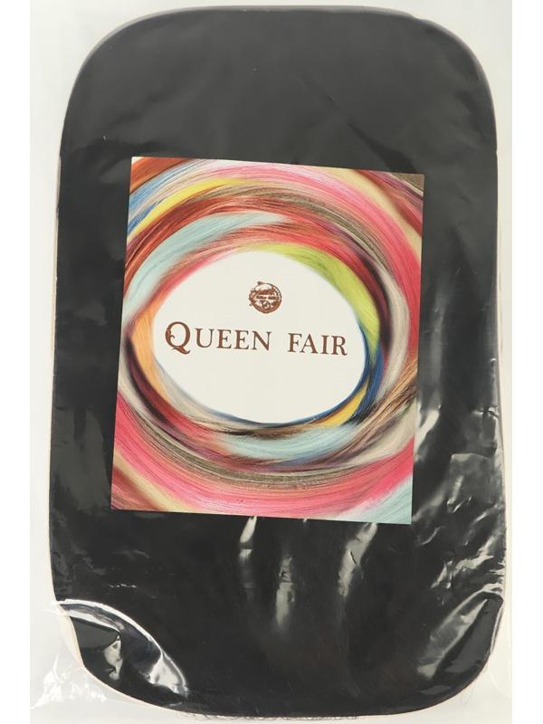 Парик искусственный, с чёлкой, имитация кожи, 60 см, цвет чёрный