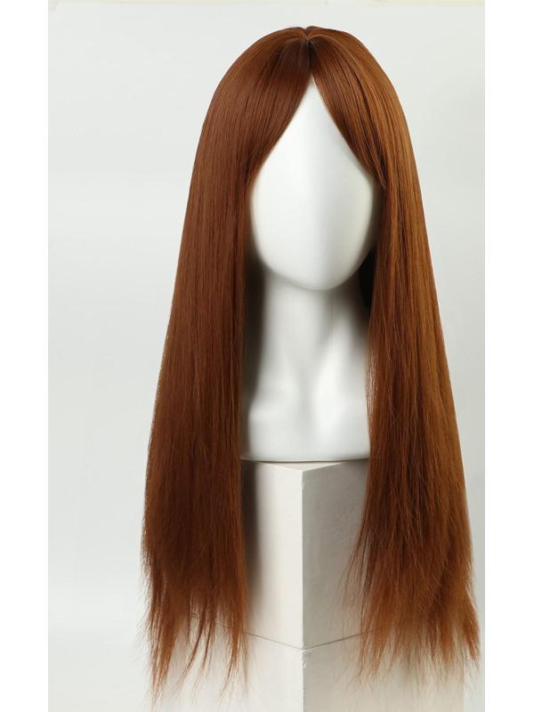 Парик искусственный, с чёлкой, имитация кожи, 60 см, цвет рыжий