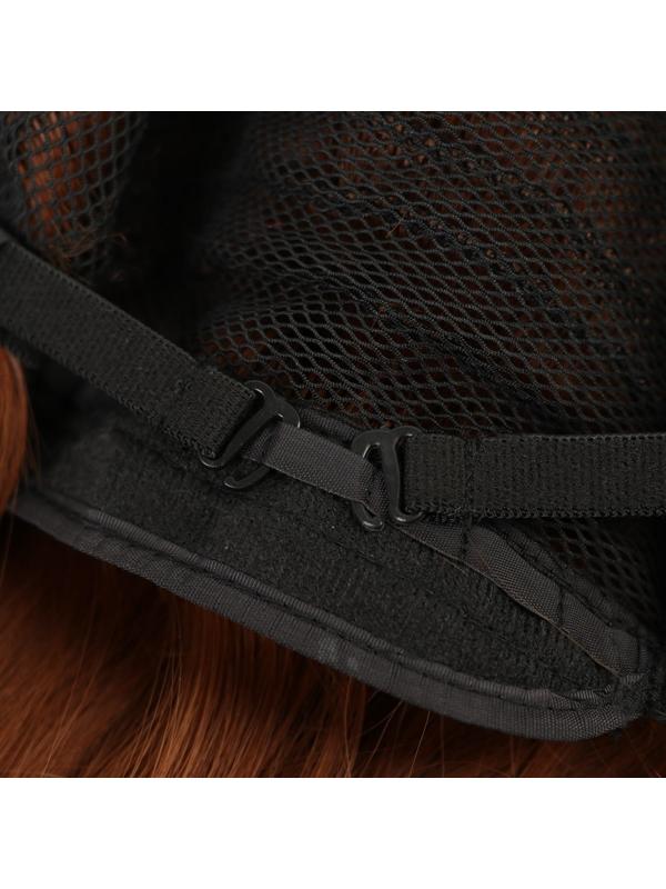 Парик искусственный, с чёлкой, имитация кожи, 60 см, цвет рыжий