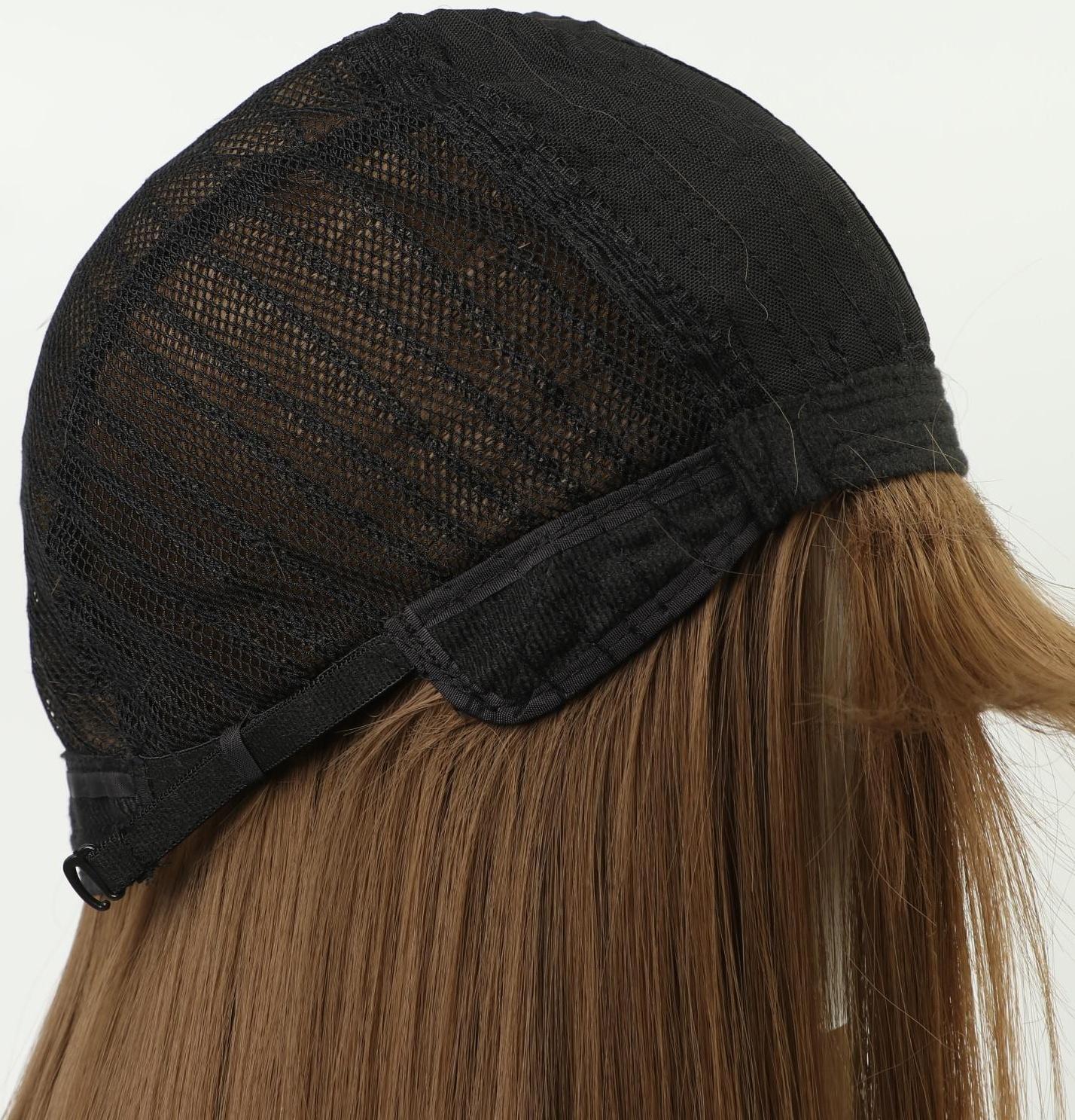 Парик искусственный, с чёлкой, имитация кожи, 60 см, 240 гр, цвет русый(#SHT8А)