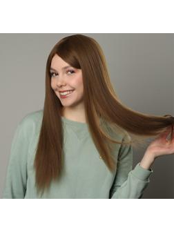 Парик искусственный, с чёлкой, имитация кожи, 60 см, 240 гр, цвет русый(#SHT8А)