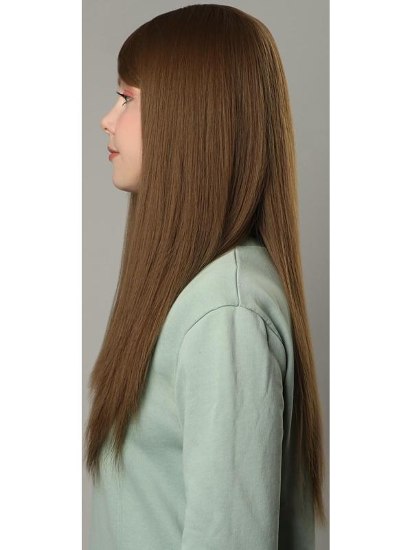 Парик искусственный, с чёлкой, имитация кожи, 60 см, 240 гр, цвет русый(#SHT8А)