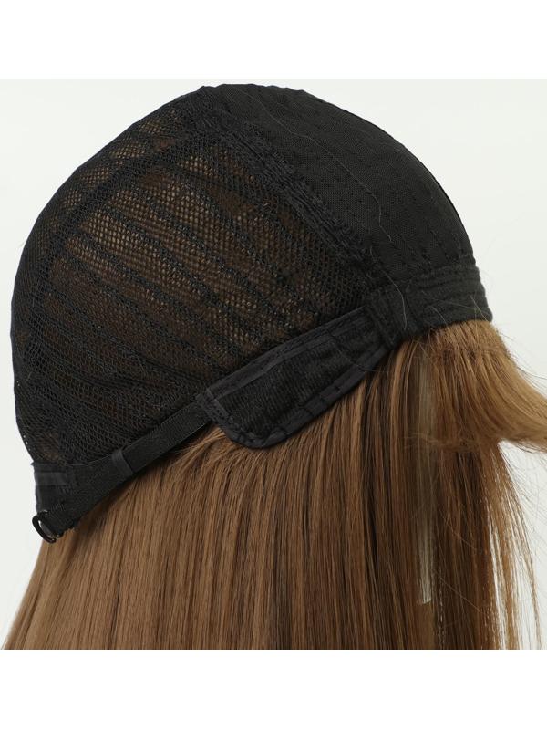 Парик искусственный, с чёлкой, имитация кожи, 60 см, 240 гр, цвет русый(#SHT8А)