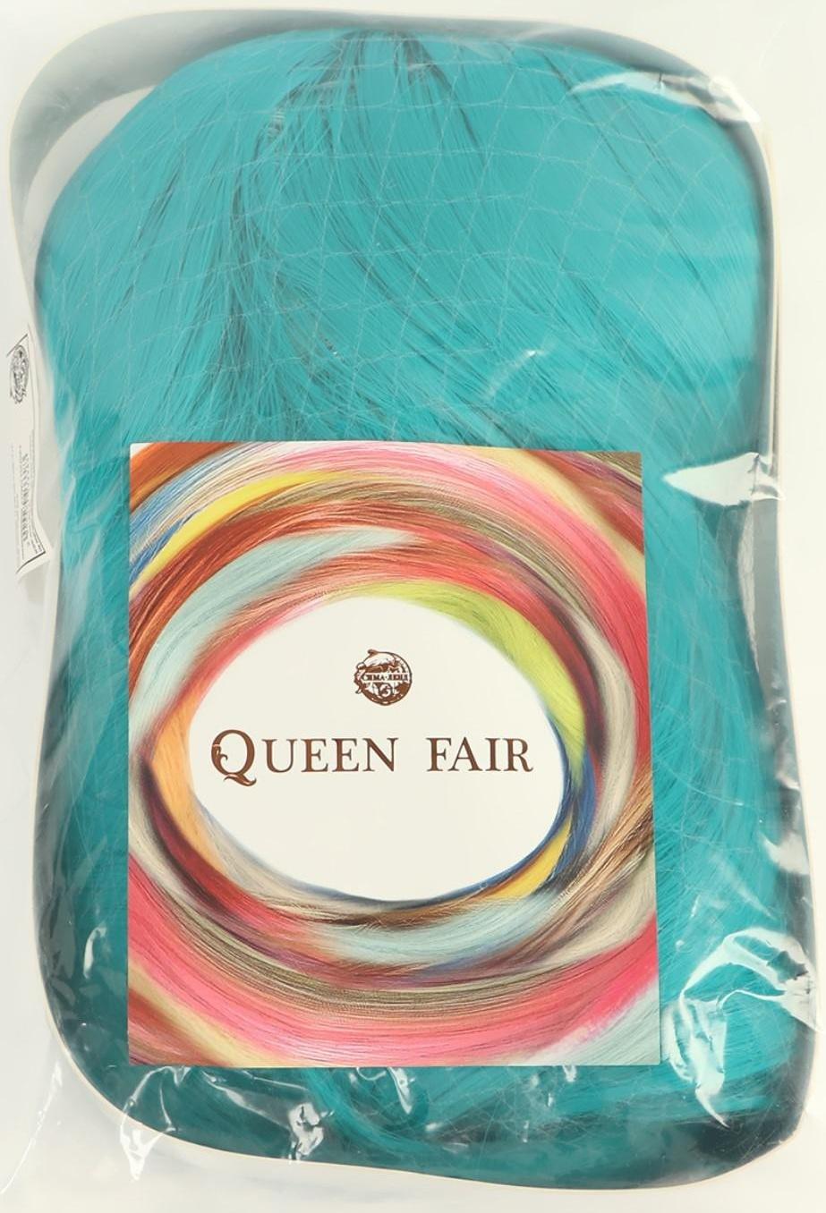 Парик искусственный, с чёлкой, имитация кожи, 30 см, цвет бирюзовый(#SHT127)