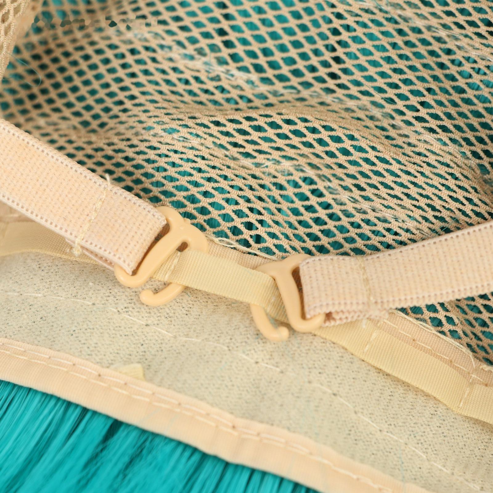 Парик искусственный, с чёлкой, имитация кожи, 30 см, цвет бирюзовый(#SHT127)