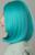 Парик искусственный, с чёлкой, имитация кожи, 30 см, цвет бирюзовый(#SHT127)