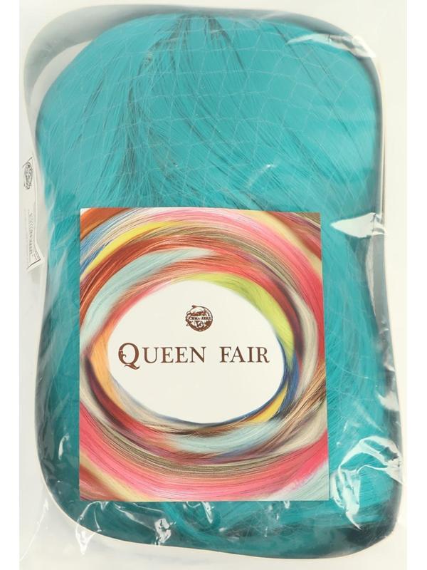 Парик искусственный, с чёлкой, имитация кожи, 30 см, цвет бирюзовый(#SHT127)