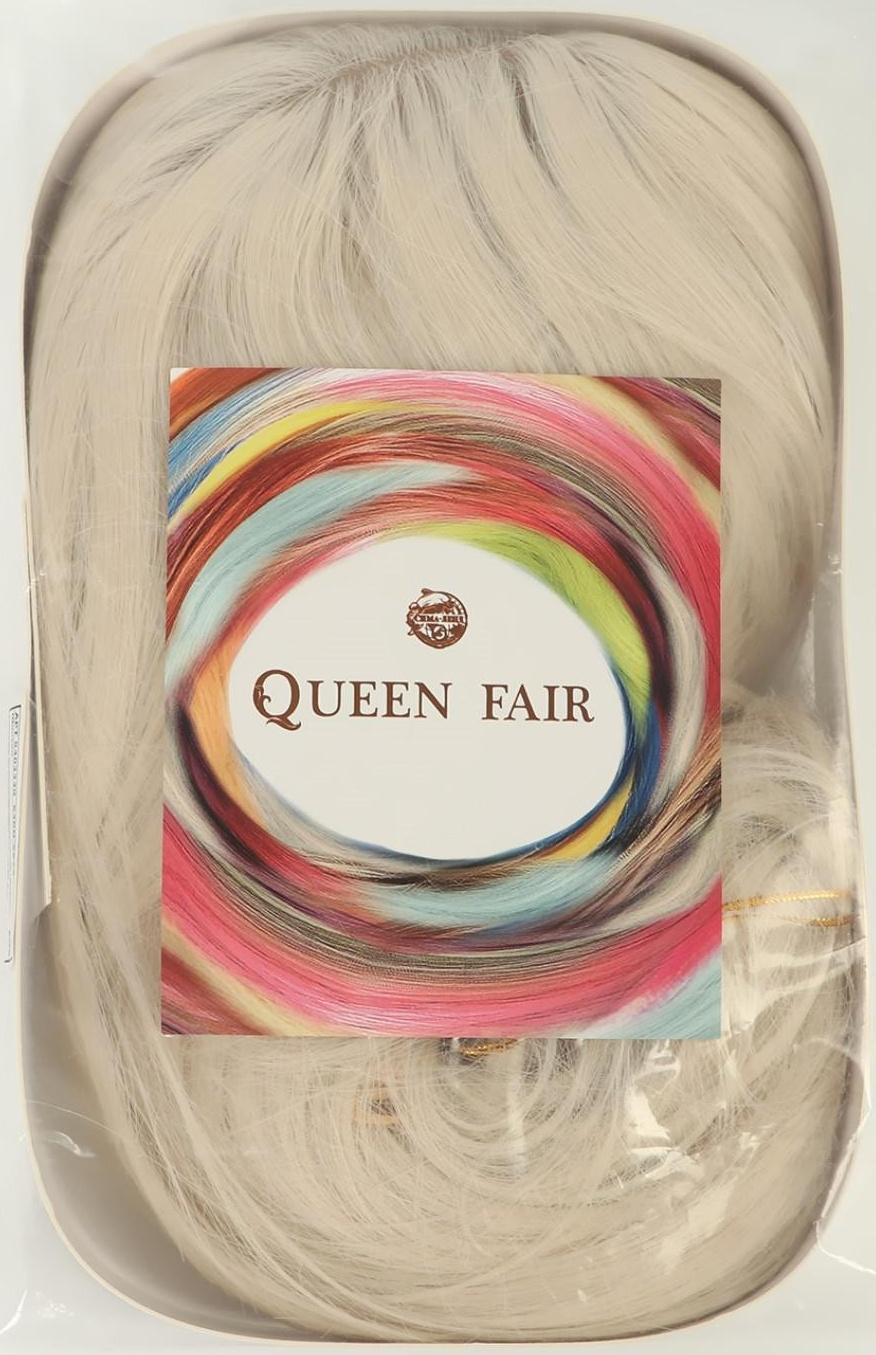 Парик искусственный, с чёлкой, имитация кожи, 30 см, цвет молочный