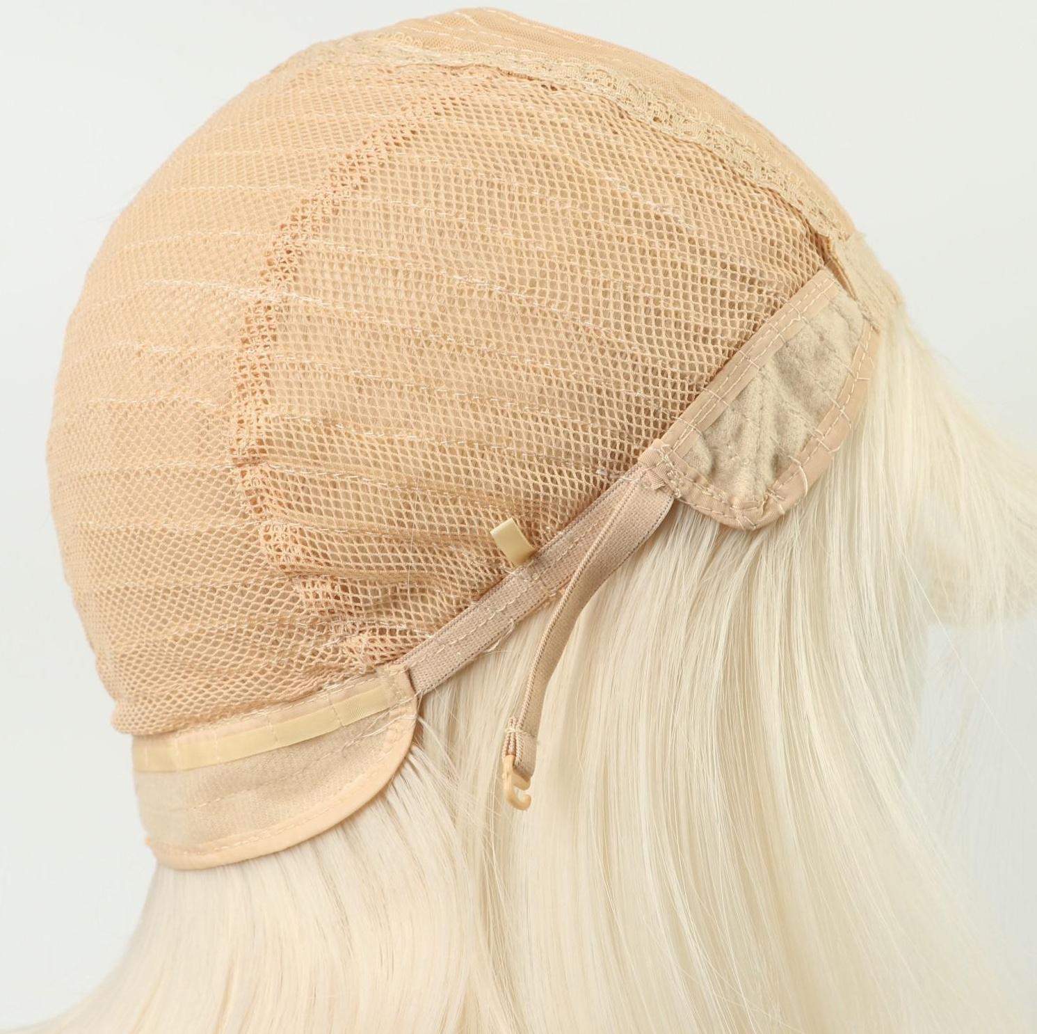 Парик искусственный, с чёлкой, имитация кожи, 30 см, цвет молочный