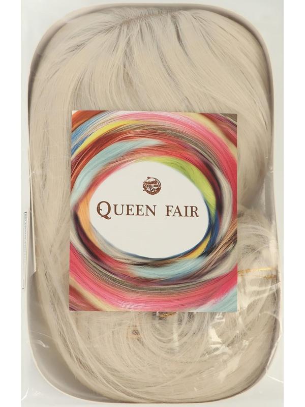 Парик искусственный, с чёлкой, имитация кожи, 30 см, цвет молочный