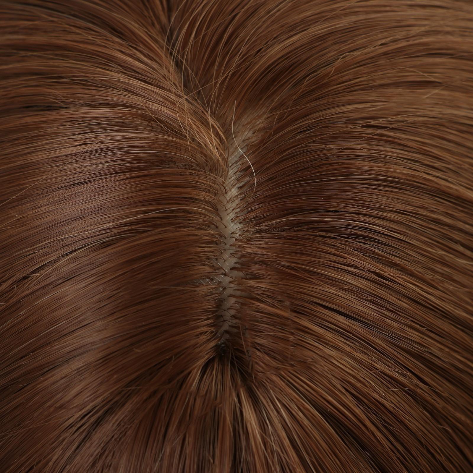 Парик искусственный, с чёлкой, имитация кожи, 60 см, цвет русый/блонд