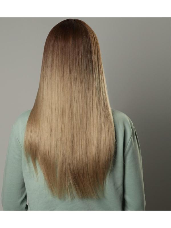 Парик искусственный, с чёлкой, имитация кожи, 60 см, цвет русый/блонд